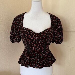Milk and Honey Women's Black and Red Corset‎ Top Size L